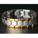 Bracelet magnétique anti-radiations en titane et acier