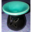 Brûle parfum en céramique noir et turquoise