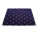tapis de voyance bleu imagé de lunes et étoiles